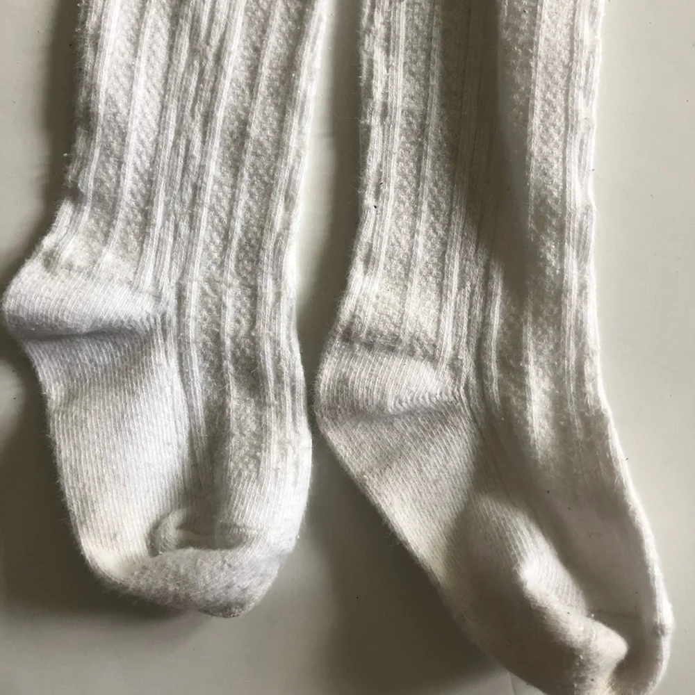 Cable knit white Tights